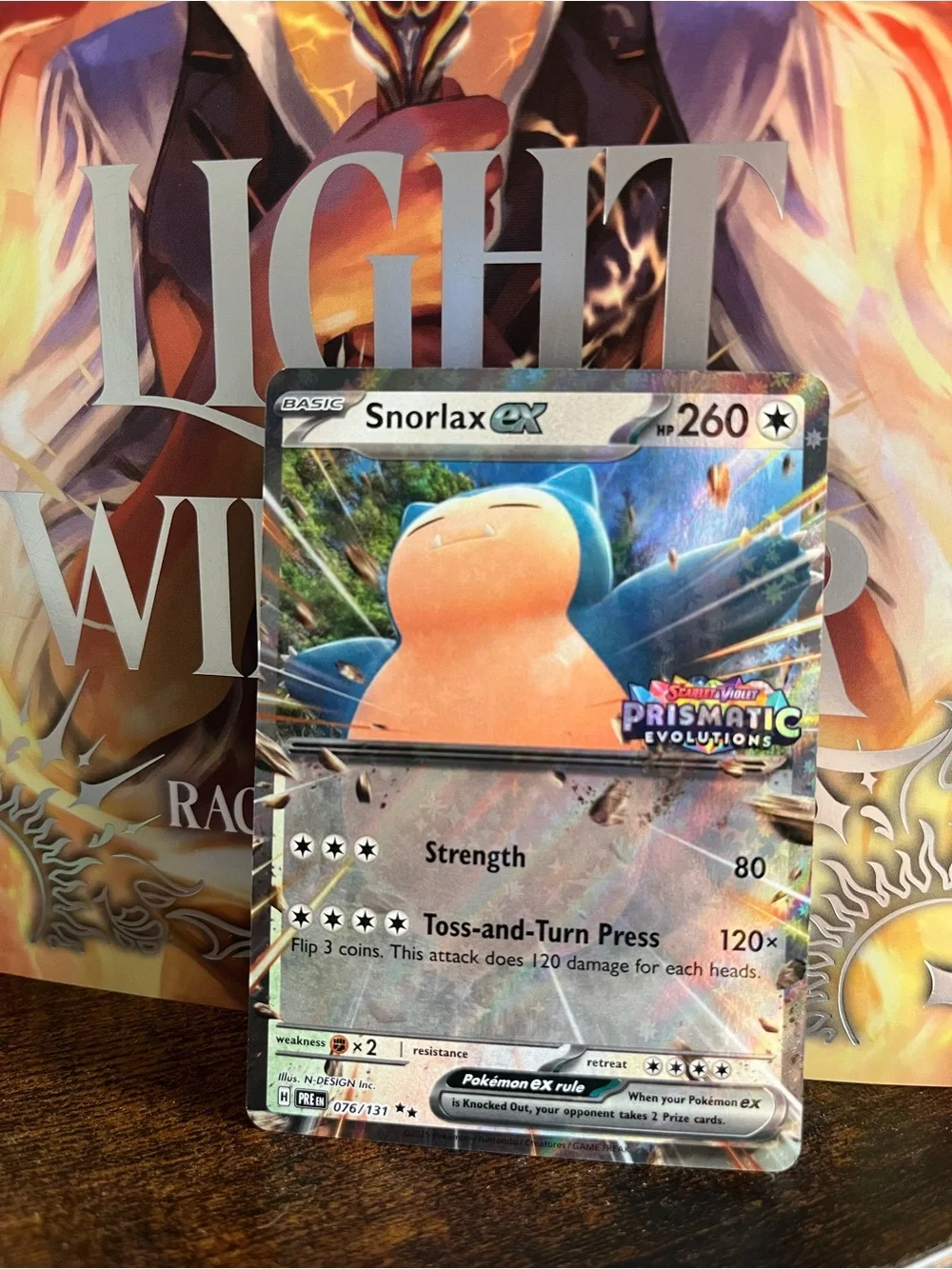 Snorlax EX Pokemon Prismatic Evolutions Stamped Card 076/131